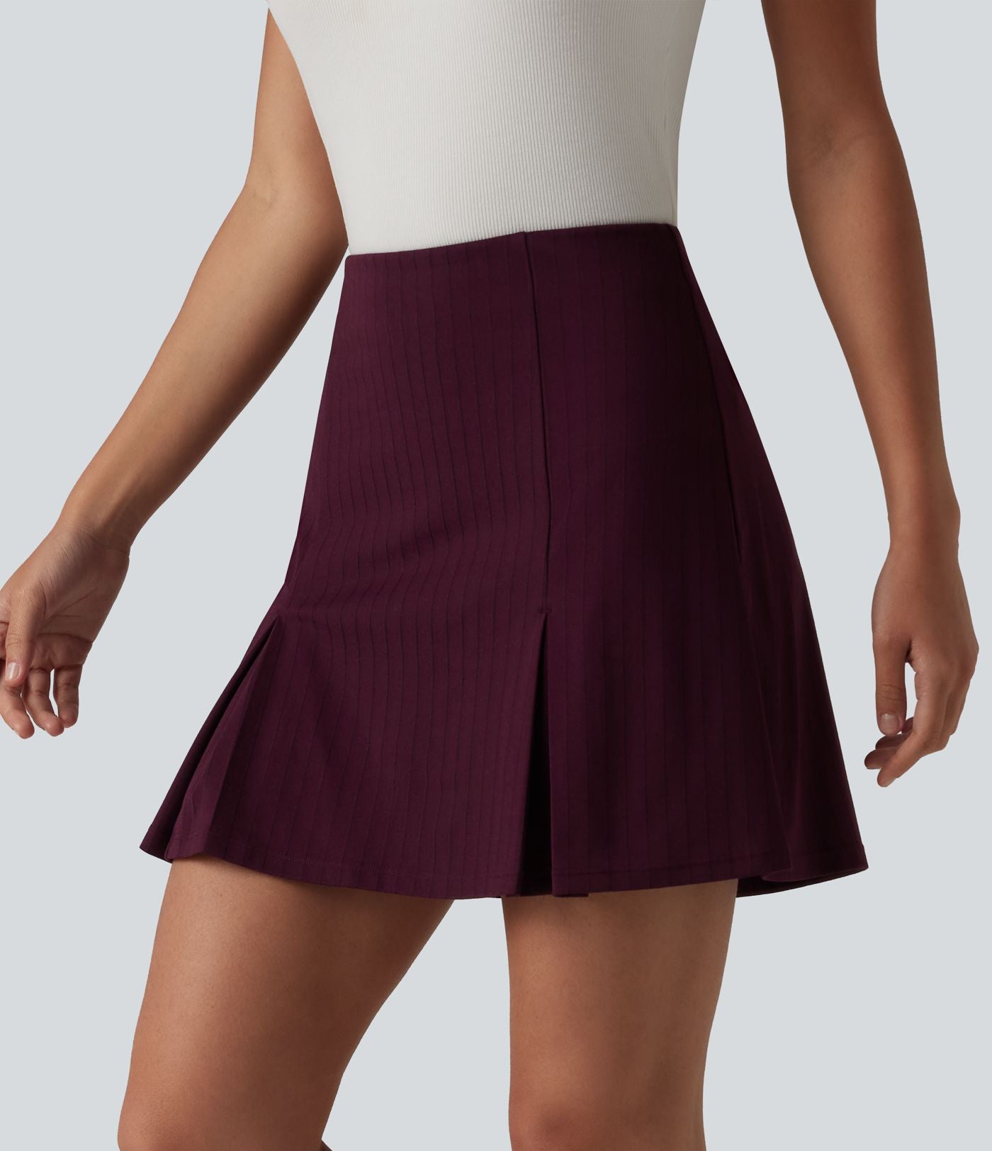 Jupe mini allongée trapèze taille haute 2-en-1 effet frais InstantCool à rayures pour le travail