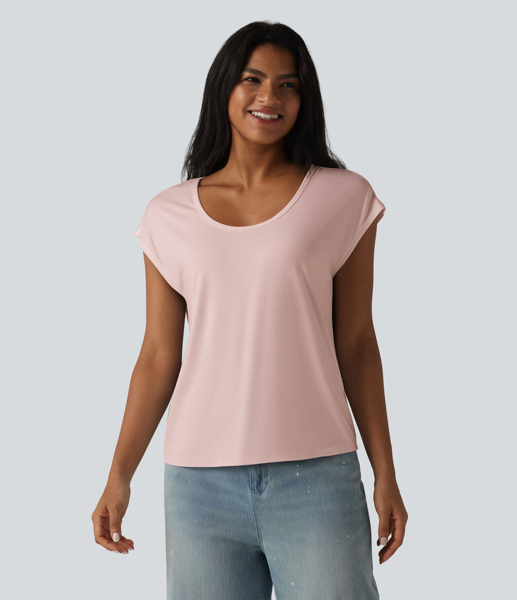 T-shirt col U manches courtes