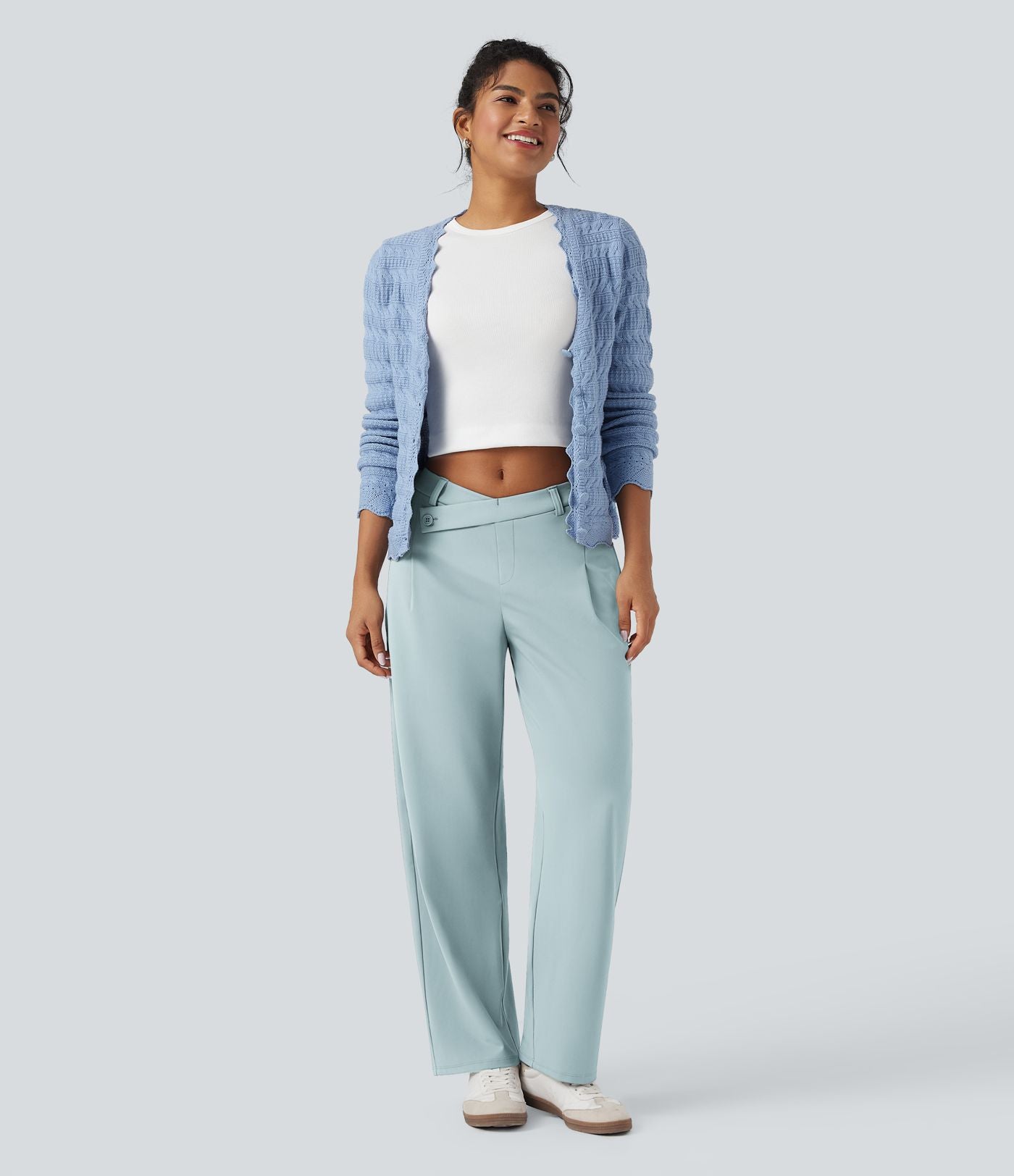 Pantalon tailleur fuselé asymétrique taille moyenne Halara Flex™ DayStretch avec poches