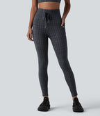 Legging de yoga Halara UltraSculpt™ taille haute avec cordon de serrage imprimé carreaux avec poches