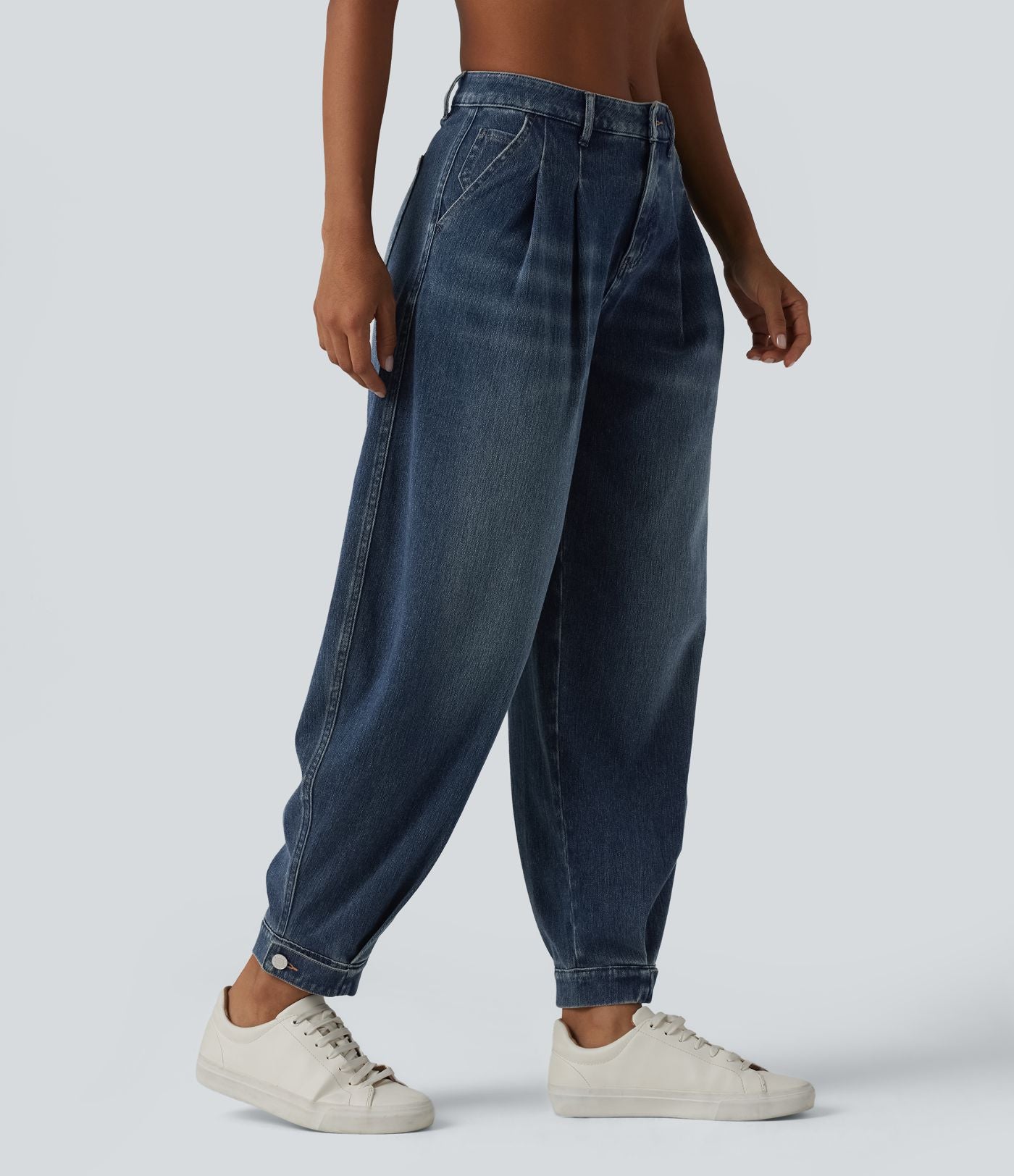 Halara Flex™ Jogging barrel en denim taille mi-haute avec poches