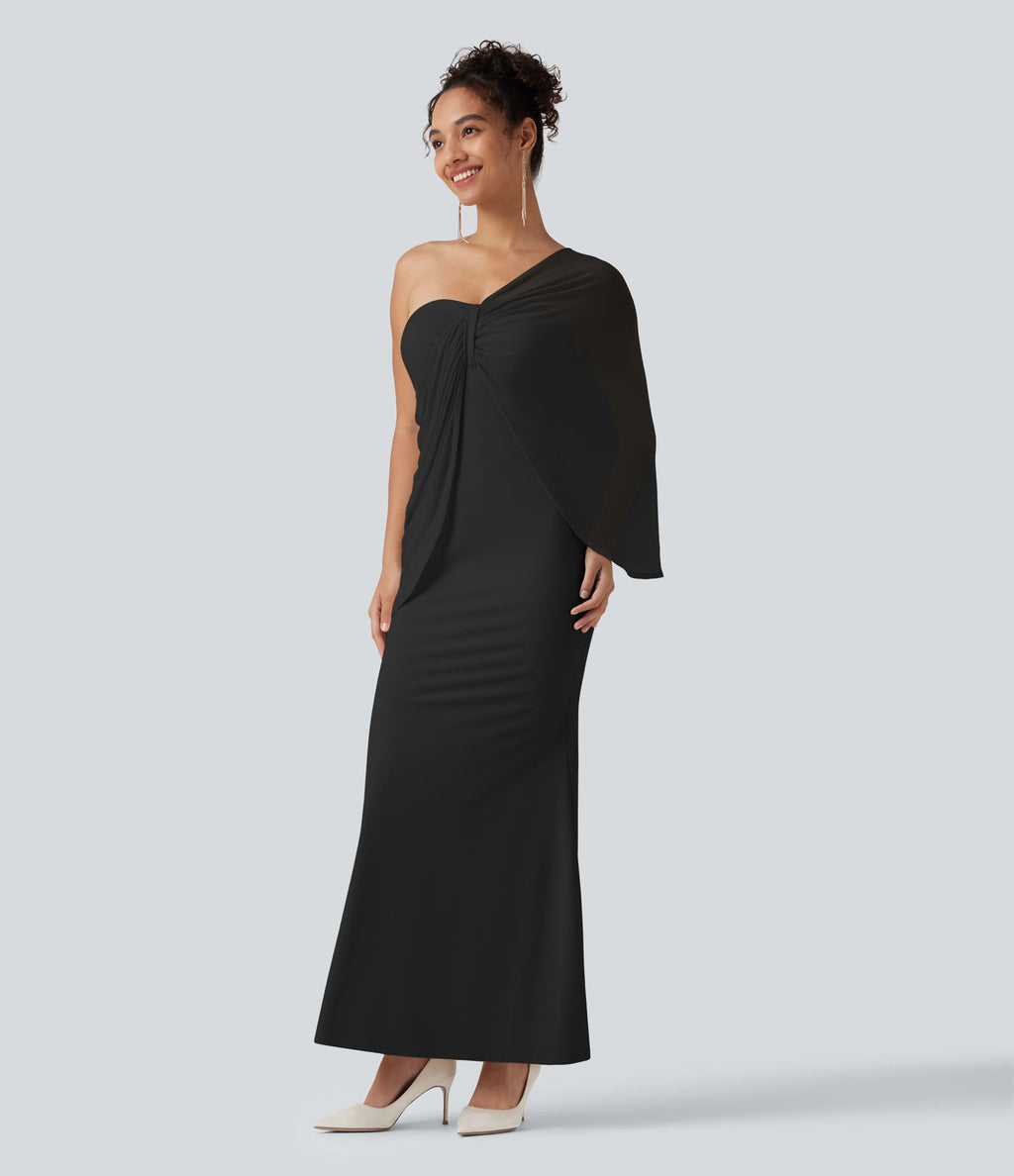 Robe maxi sirène SoftlyZero™ Plush bustier avec maintien intégré, coussinets amovibles et mesh contrasté