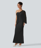 Robe maxi sirène SoftlyZero™ Plush bustier avec maintien intégré, coussinets amovibles et mesh contrasté
