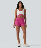 Short de yoga 2-en-1 SoftlyZero™ Airy croisé taille haute 7,5 cm effet frais InstantCool avec poches