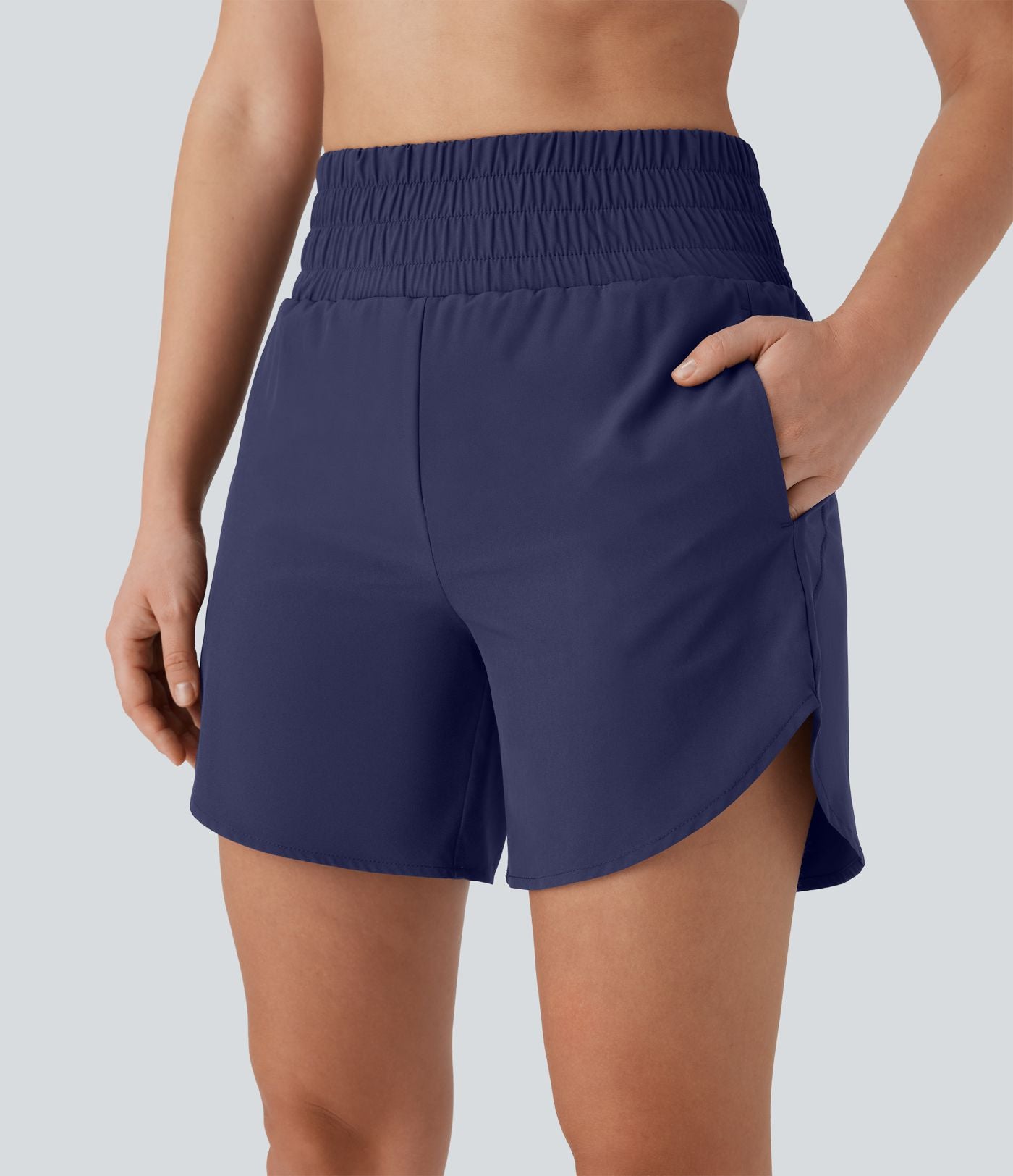 Short de course 2-en-1 Breezeful™ taille haute, poches multiples, ourlet arrondi, séchage rapide 12,5 cm - Longueur prolongée