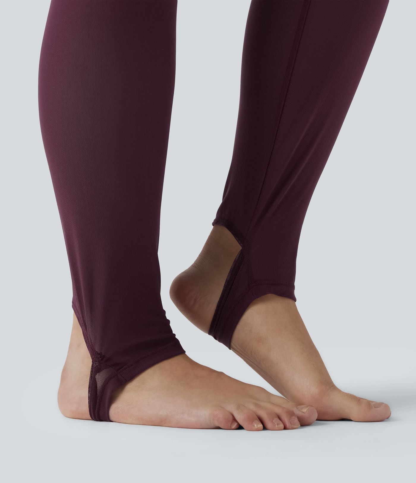 Legging-jupe grande taille à étriers de danse avec mesh contrastant plissé taille haute séchage rapide Breezeful™ et poches