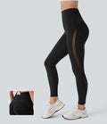 Legging 7/8 d'entraînement gainant taille haute avec mesh contrastant et zip arrière DayStretch avec poches