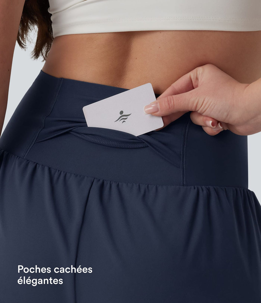 Short de yoga SoftlyZero™ Airy 2-en-1 gainant taille très haute effet frais InstantCool 17,5 cm avec poches