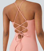 Robe moulante SoftlyZero™ Airy croisée froncée laçage effet frais InstantCool, bonnets E-G, protection solaire UPF50+
