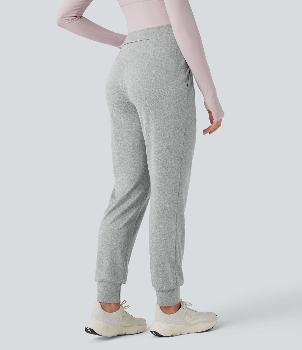 Jogging yoga fuselé taille haute avec poches