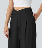 Breezeful™ Pantalon tailleur séchage rapide taille mi-haute coupe tonneau asymétrique avec poches