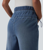 Halara Flex™ Jean de maternité ample décontracté à taille haute croisée avec cordon de serrage ajustable et poches
