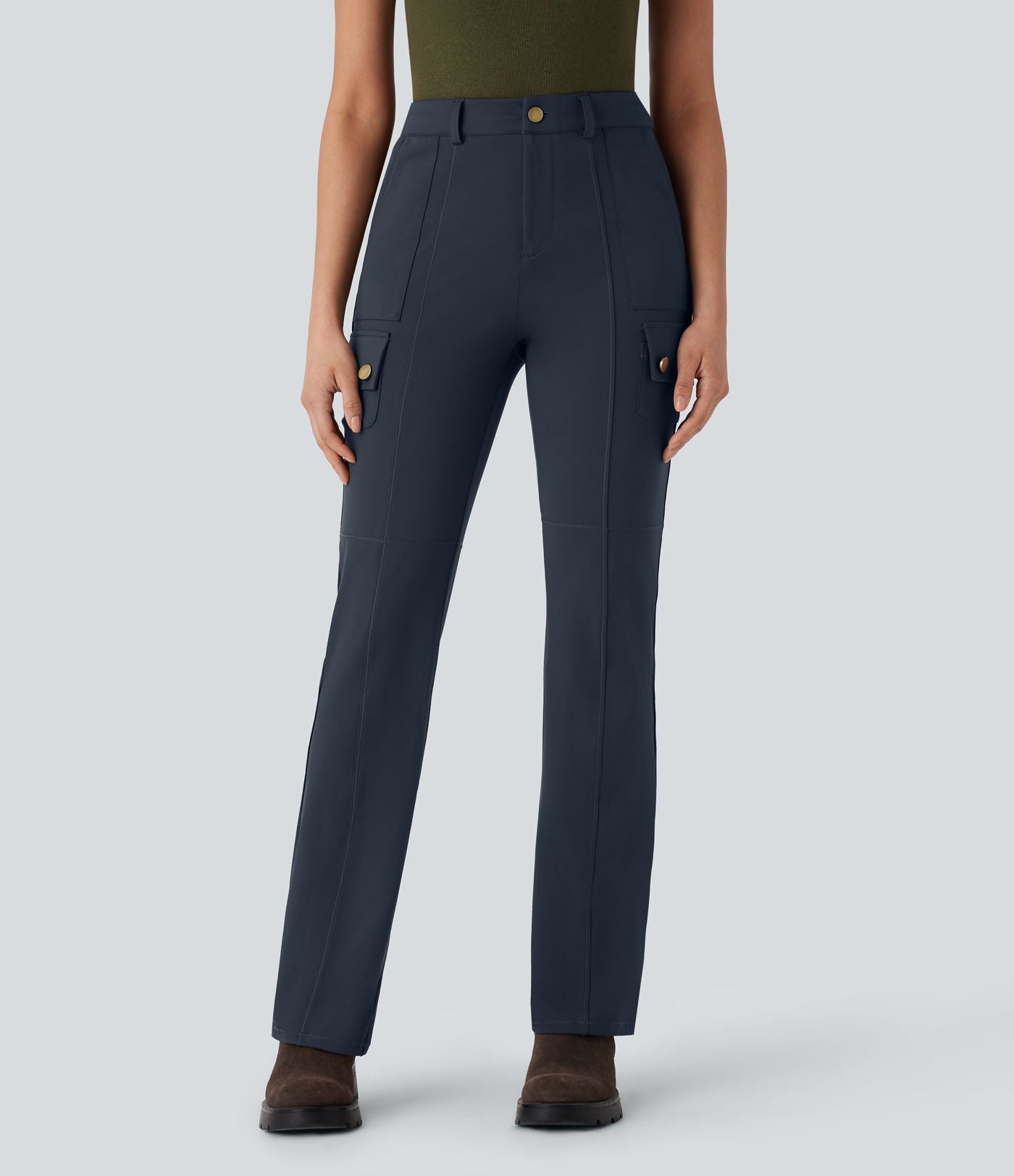 Pantalon cargo bootcut randonnée taille moyenne DayStretch avec poches