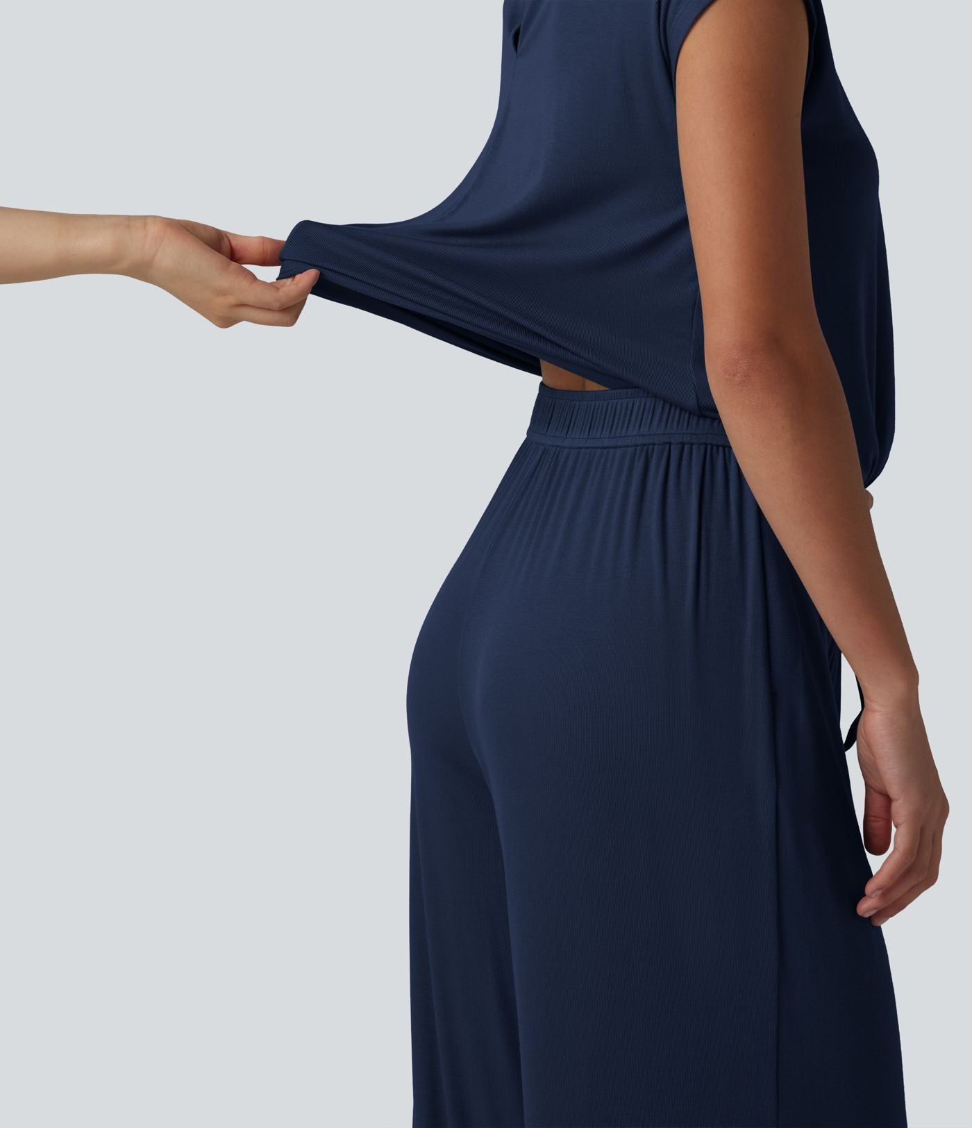 Combinaison casual sans manches col V cordon de serrage avec poches - Easy Peasy