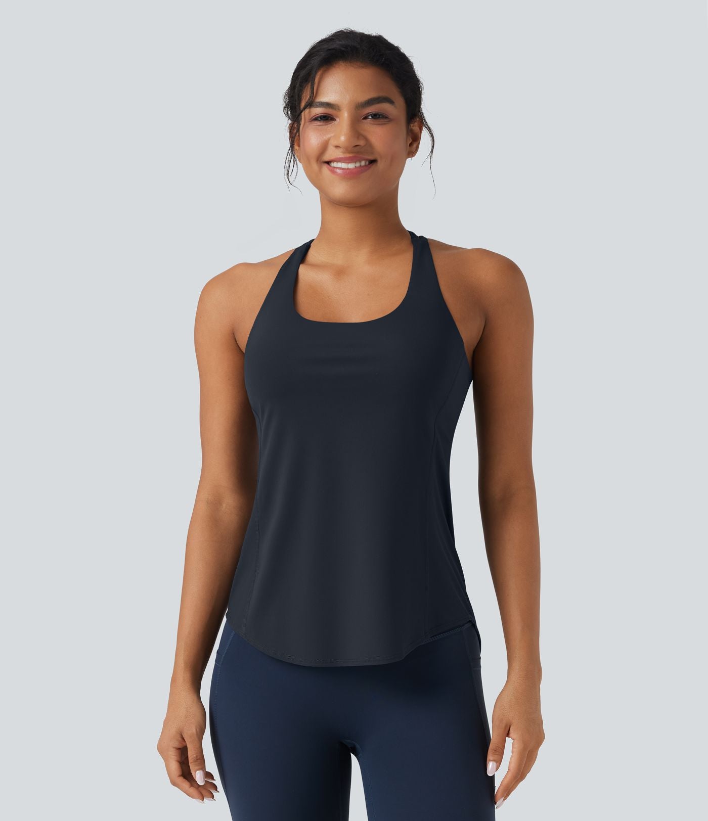 Débardeur running Halara UltraSculpt™ col rond dos croisé bonnets E-G