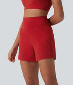 Short de course 2-en-1 12,5 cm taille haute avec poches