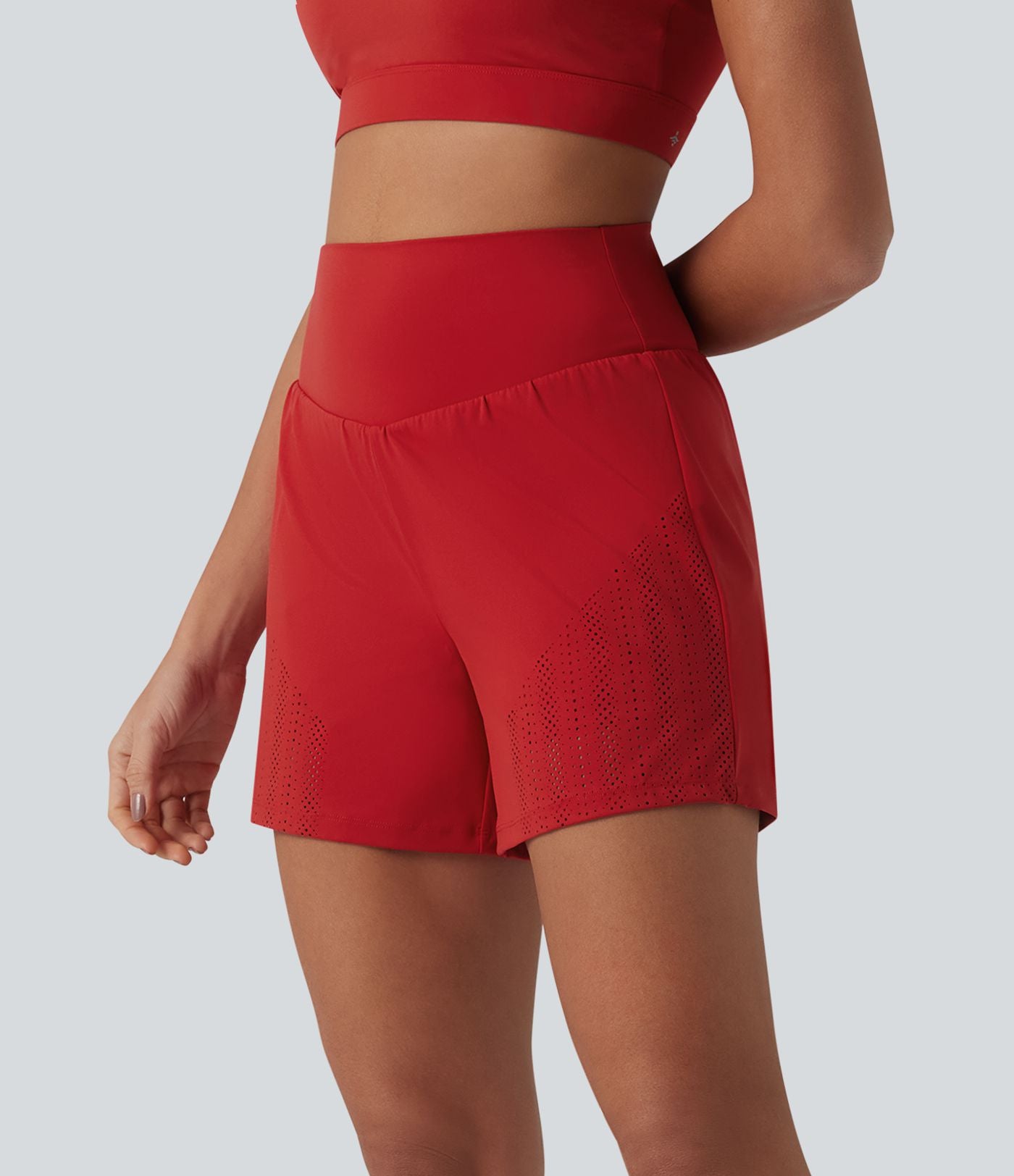 Short de course 2-en-1 12,5 cm taille haute avec poches