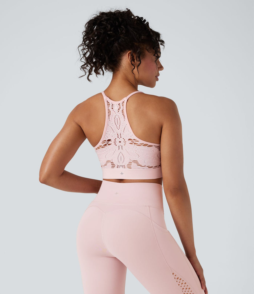 Brassière de sport yoga maintien léger avec découpes sans couture Seamless Flow