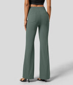 Pantalon tailleur légèrement évasé taille haute avec poches arrière Halara Flex™