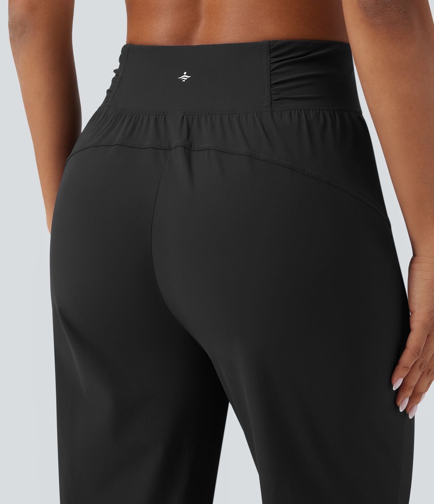Jogging de danse fuselé froncé séchage rapide effet frais InstantCool taille haute avec cordon de serrage et poches, protection solaire UPF40+