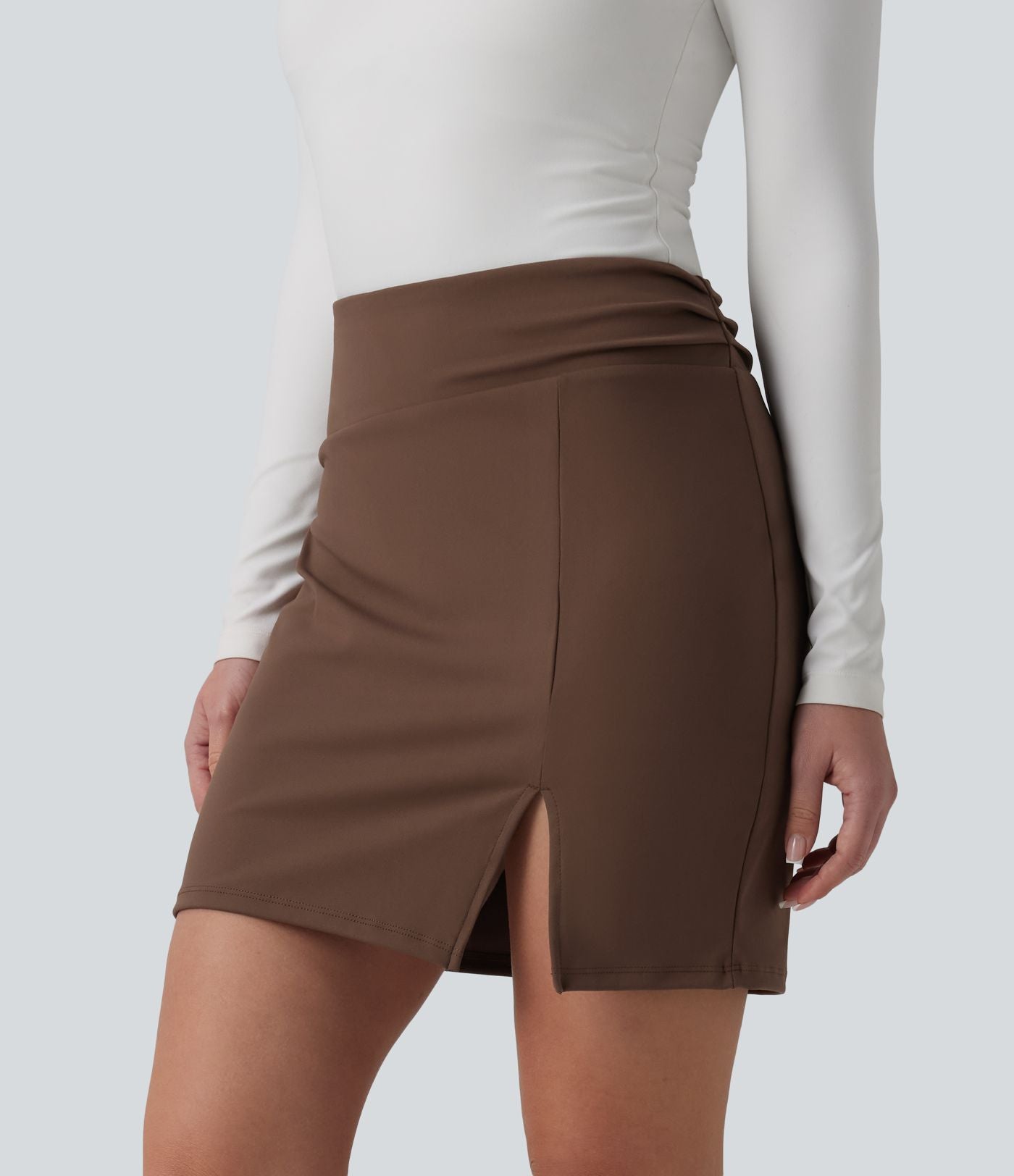 Jupe mini moulante 2-en-1 de travail DayStretch taille haute
