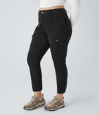 Pantalon cargo randonnée grande taille ajusté uni taille haute DayStretch avec poches zippées