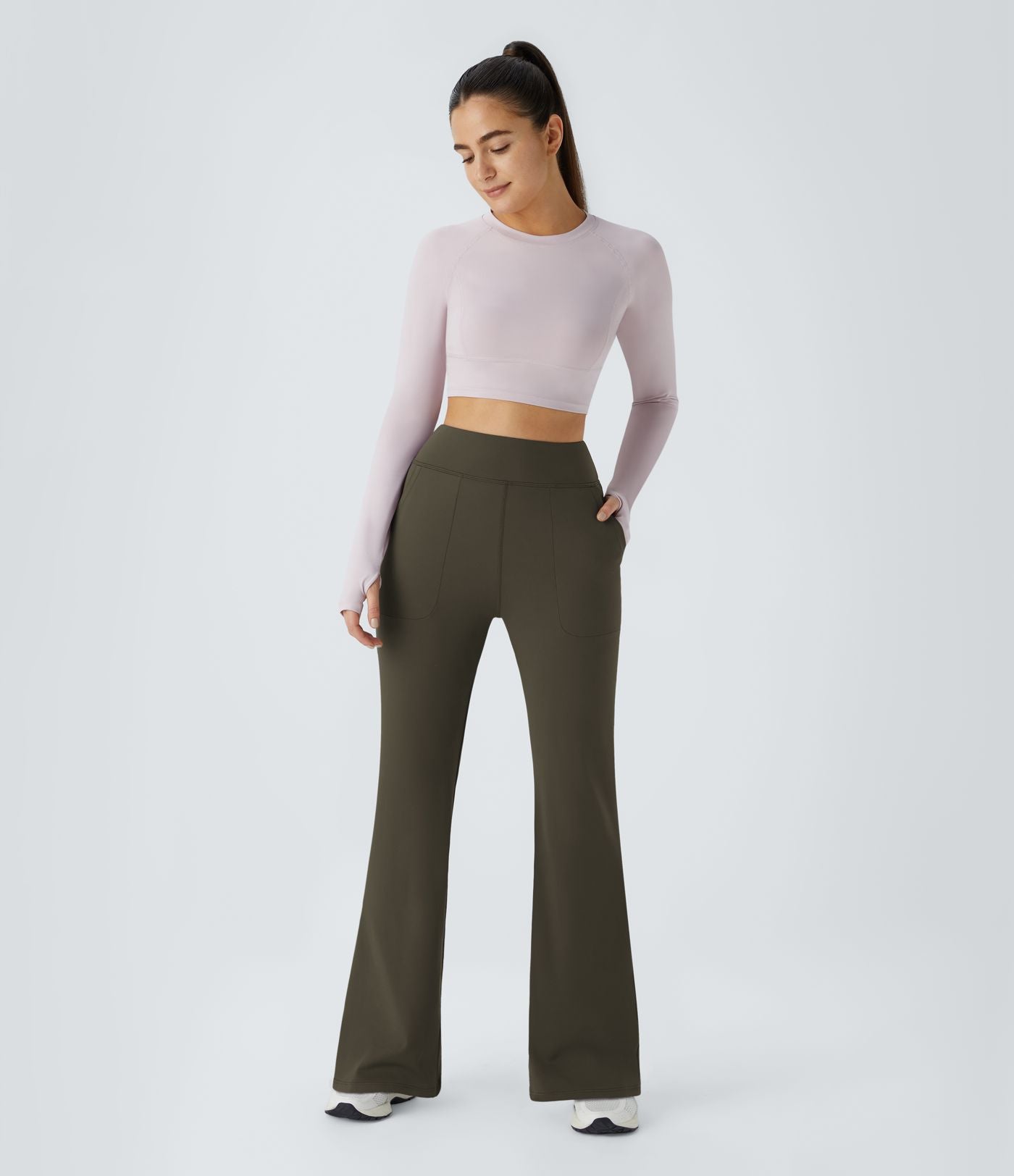 Legging évasé uni taille haute DayStretch avec poches