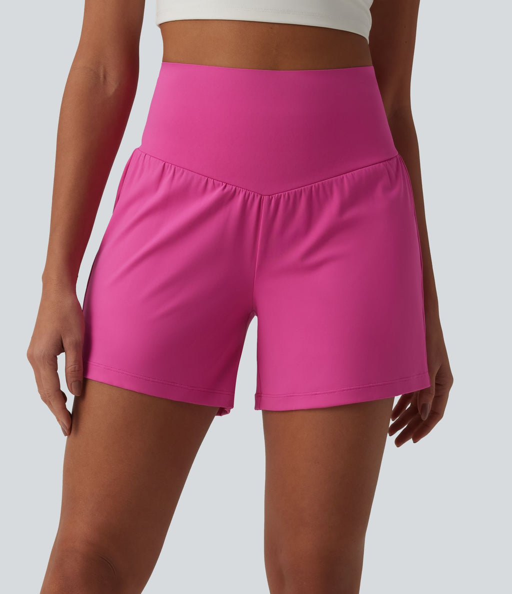 Short de yoga SoftlyZero™ Airy 2-en-1 gainant taille très haute à effet frais InstantCool avec poches, 12,5 cm