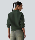 Pull casual col montant à manches chauve-souris