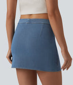 Halara Flex™ Jupe mini moulante casual en jean taille mi-haute