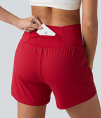 Short de yoga SoftlyZero™ Airy croisé taille haute 2-en-1 effet frais InstantCool 12,5 cm avec poches