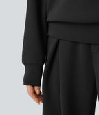 Sweat-shirt décontracté SpacerTek™ col arrondi, manches longues et dos croisé