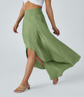 Jupe Longue Casual Breezeful™ Taille Haute à Volants 2en1 Fluide Sèchement Rapide Quotidien Maxi