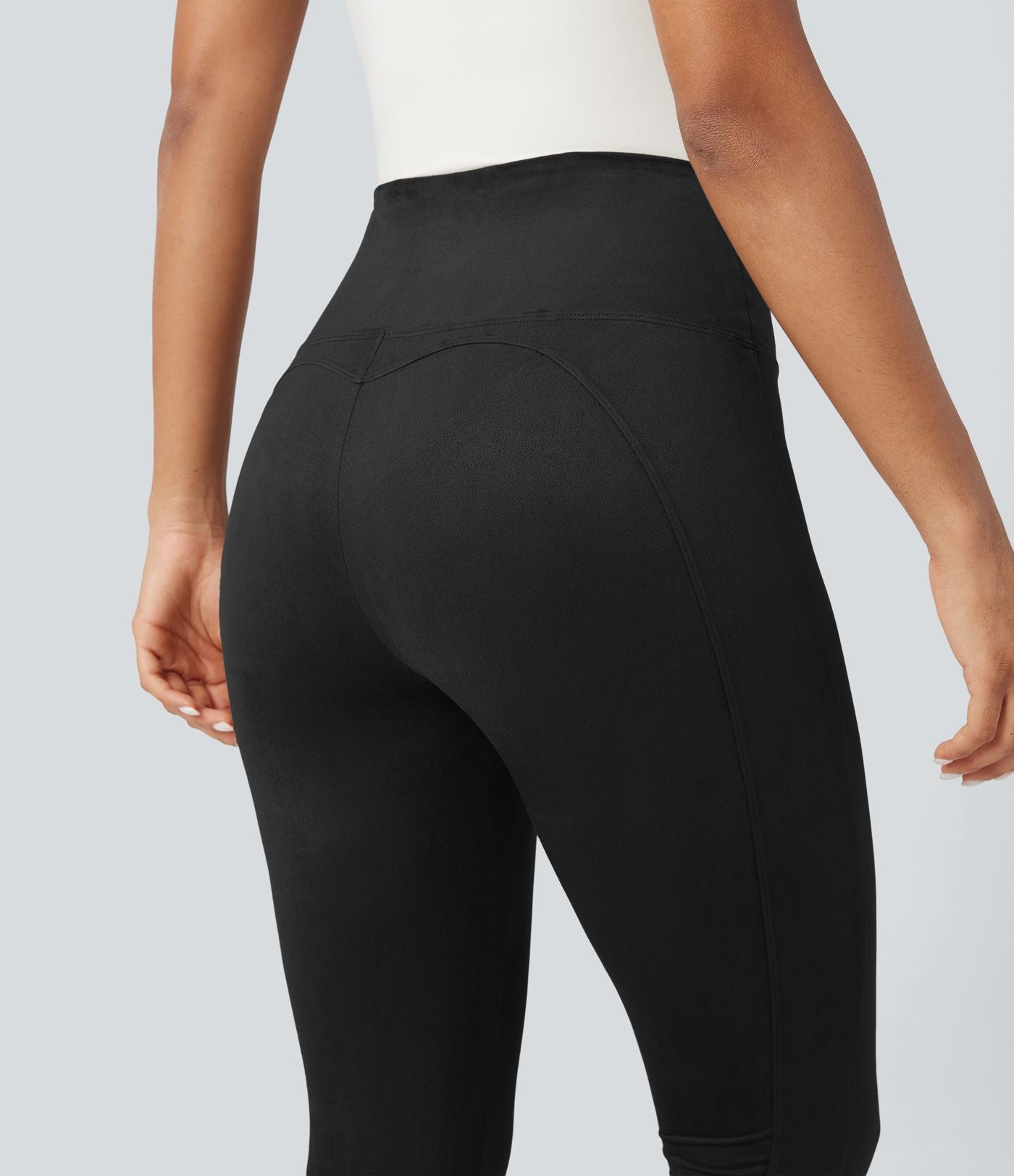 Legging 7/8 décontracté gainant taille haute effet daim