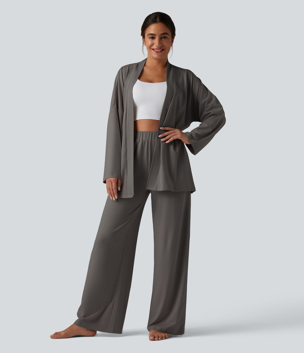 Pantalon de détente ample taille haute