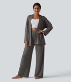 Pantalon de détente ample taille haute