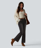 Halara Flex™ Jean bootcut casual taille mi-haute à boutons décoratifs avec poches