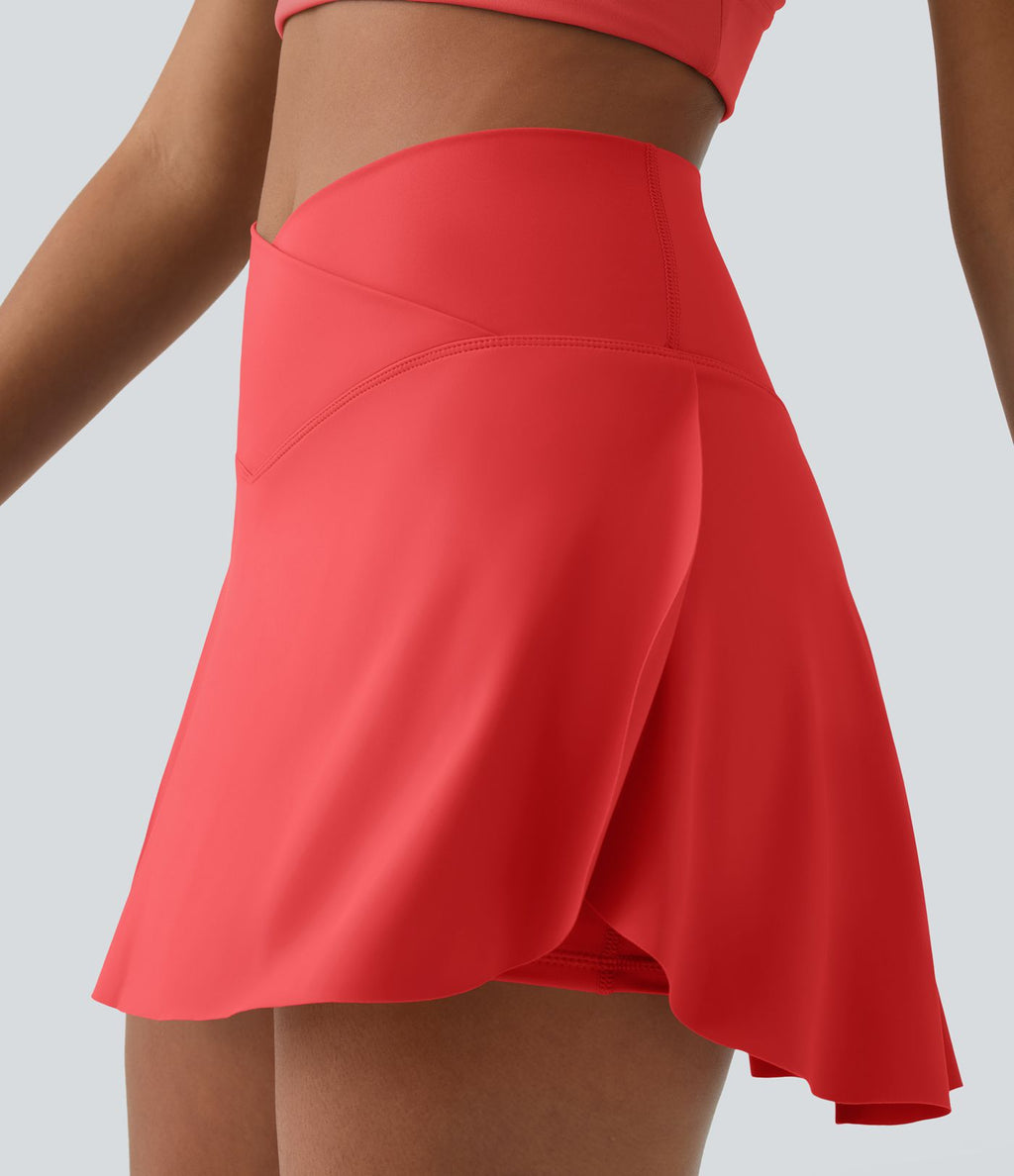 Jupe de tennis mini 2-en-1 quotidienne SoftlyZero™ Airy avec croisement, poche latérale et effet frais InstantCool, Lucid, protection solaire UPF50+