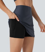Legging 7/8 de yoga gainant taille haute imprimé denim avec poches Halara UltraSculpt™