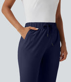 Pantalon golf fuselé taille haute cordon poches séchage rapide - Poche tee de golf