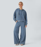 Sweat à capuche décontracté en denim Halara Flex™ avec poche