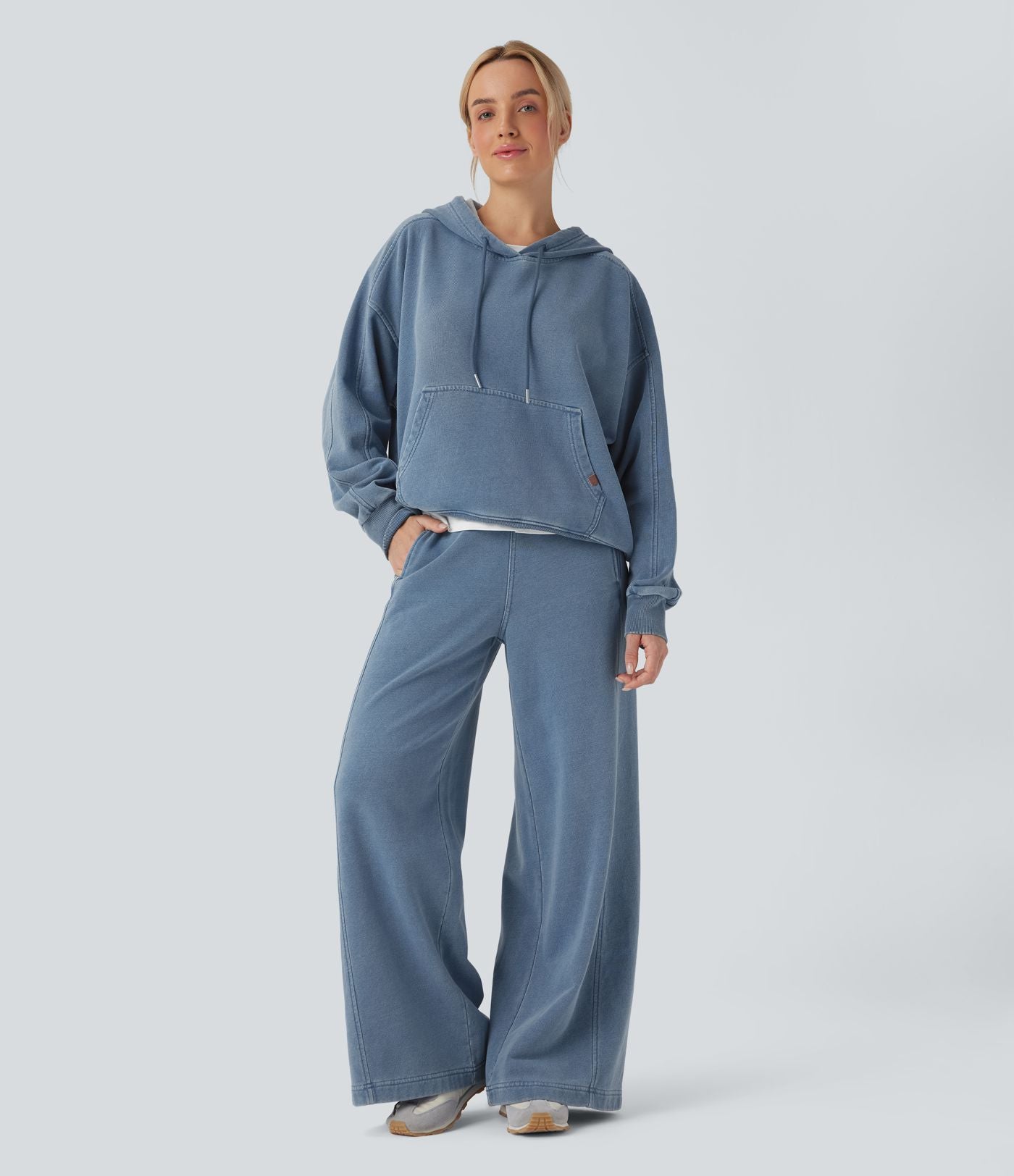 Sweat à capuche décontracté en denim Halara Flex™ avec poche