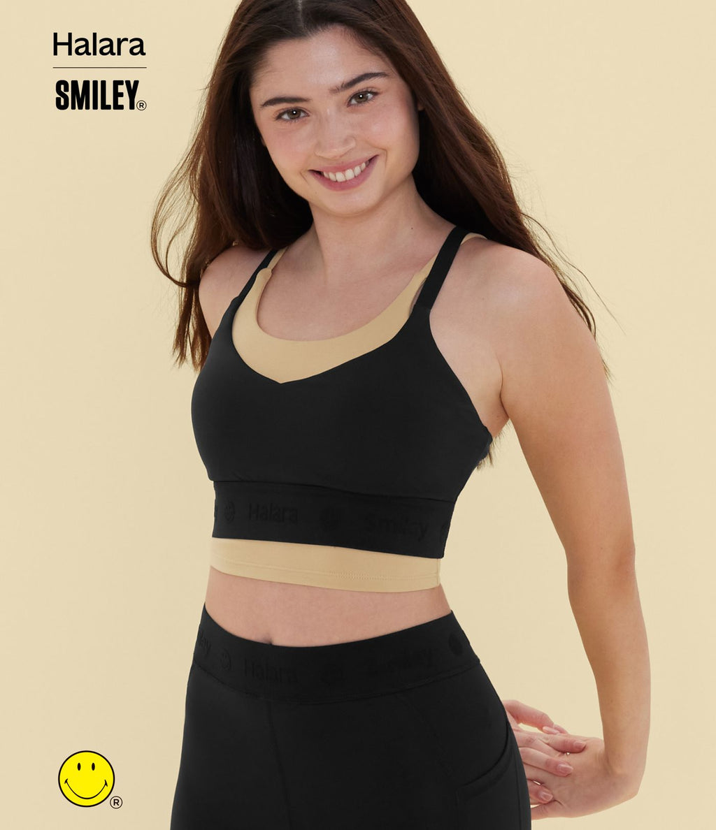 Brassière de sport training Halara X Smiley® SpeedWave™ maintien moyen à séchage rapide – Bonnets A à D