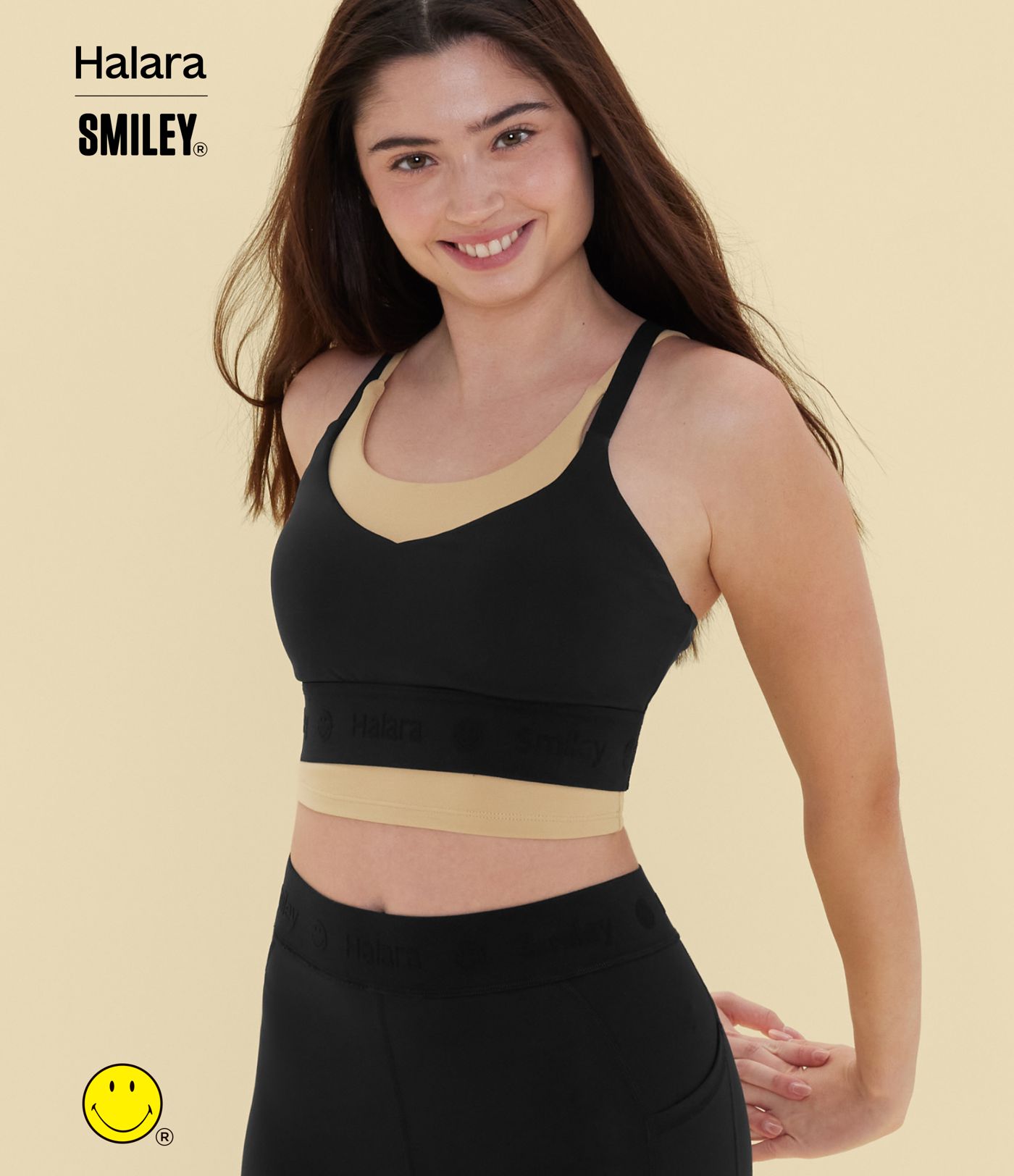 Brassière de sport training Halara X Smiley® SpeedWave™ maintien moyen à séchage rapide – Bonnets A à D