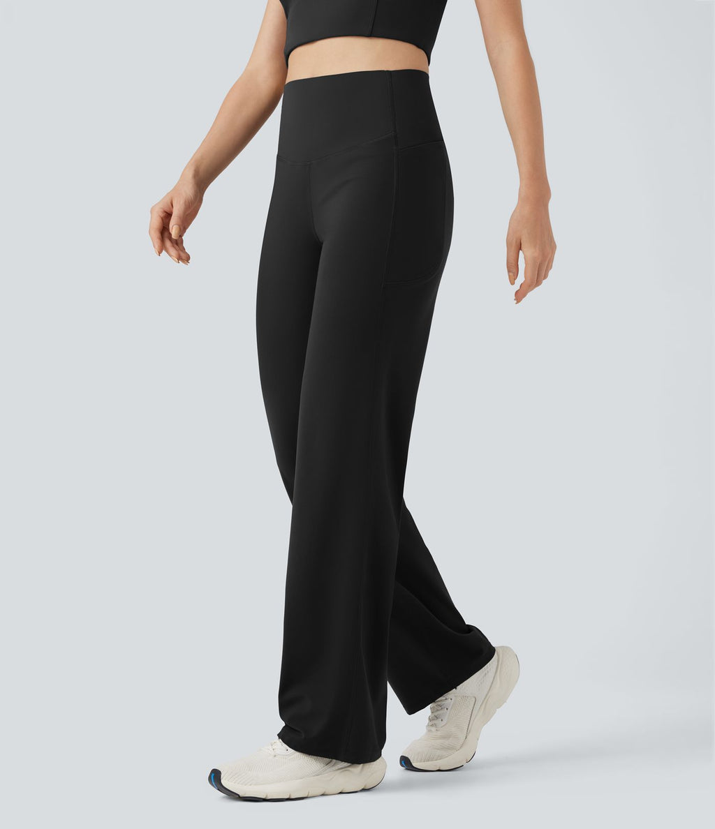 Pantalon de yoga droit gainant taille haute avec poches Halara UltraSculpt™