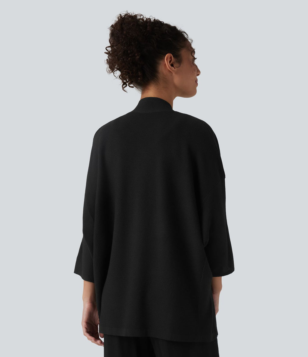 Gilet décontracté ouvert à manches 3/4