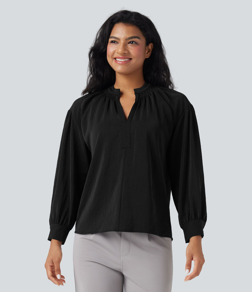 Chemise de travail manches longues col V