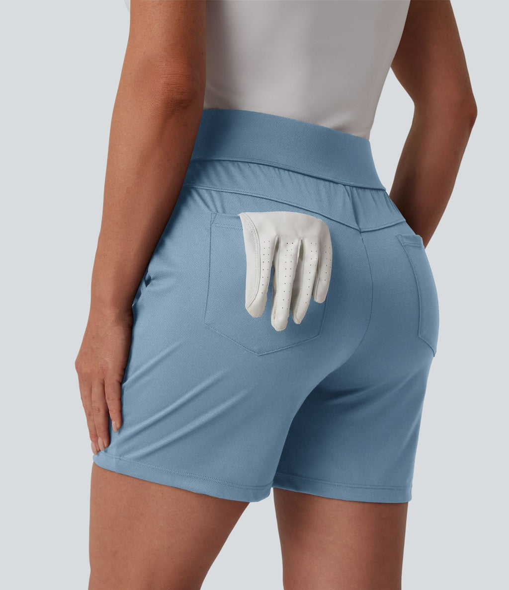 Short de golf séchage rapide taille mi-haute avec poches 12,5 cm - Golf Tee - UPF40+