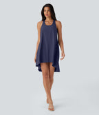 Robe décontractée mini fluide Breezeful™ à dos nageur, poches latérales, ourlet asymétrique et séchage rapide