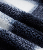 Veste sherpa col montant côtes contrastantes avec fermeture éclair et poches